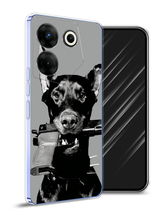 

Чехол Awog на Tecno Camon 20 Pro 5G "Доберман", Серый, 304050-1