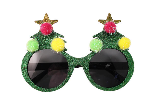 фото Карнавальные аксессуары гк сфера карнавальные очки пластиковые зелёные ёлки