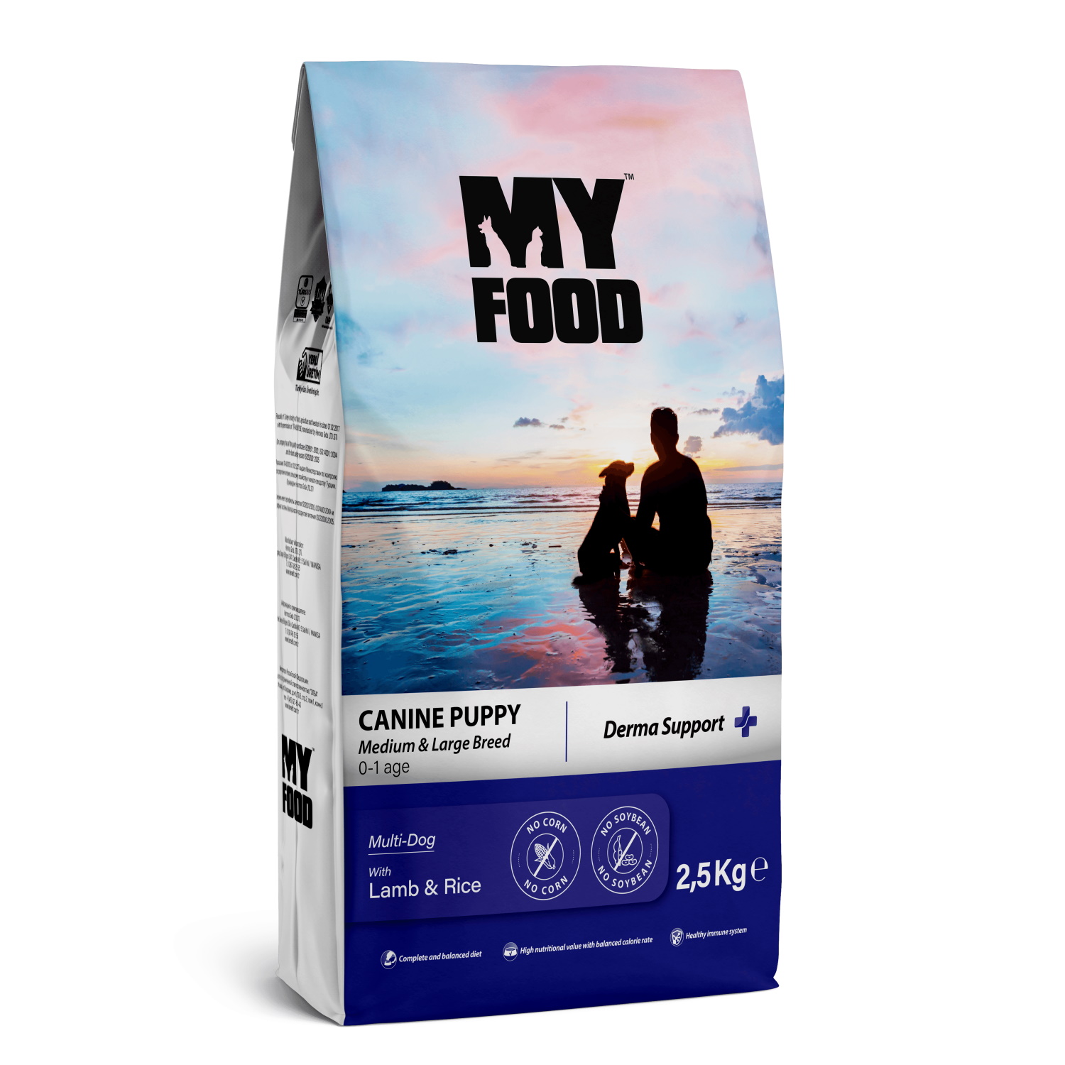 Сухой корм для щенков Myfood, ягненок и рис, 2,5 кг