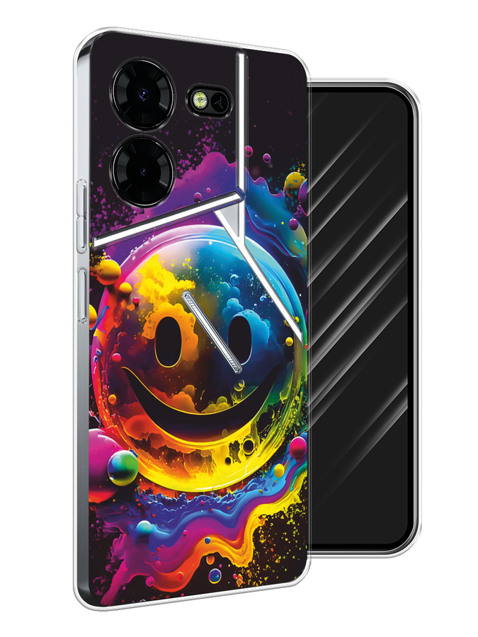 

Чехол Awog на Tecno Pova 5 Pro 5G "Кислотный смайл", Фиолетовый;желтый;синий, 304550-1