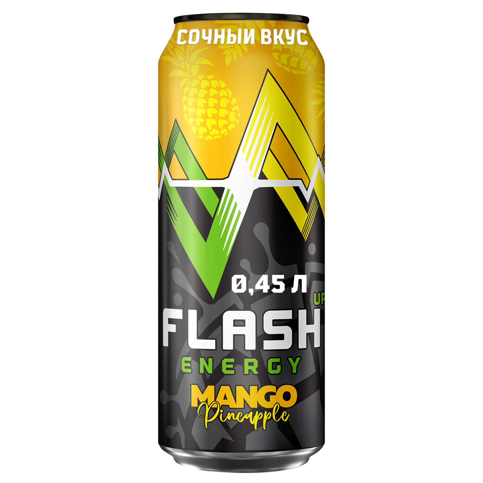 Энергетический напиток Flash Up Energy Манго-ананас 0,45 л, банка