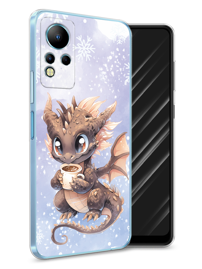 

Чехол Awog на Infinix Note 11/12 G88 "Дракончик с кружкой тёмный", Бежевый;розовый;серый, 3100450-1