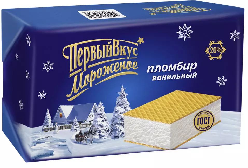 

Мороженое пломбир Первый вкус ванильное 15% 900 г