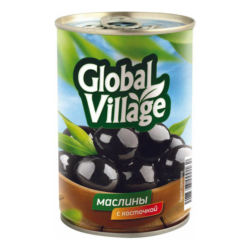 Маслины Global Village с косточкой 425 г