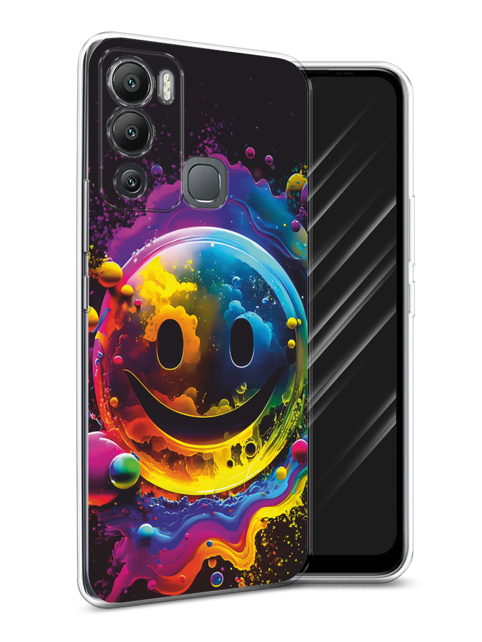 

Чехол Awog на Infinix Hot 12i "Кислотный смайл", Фиолетовый;желтый;синий, 3101250-1