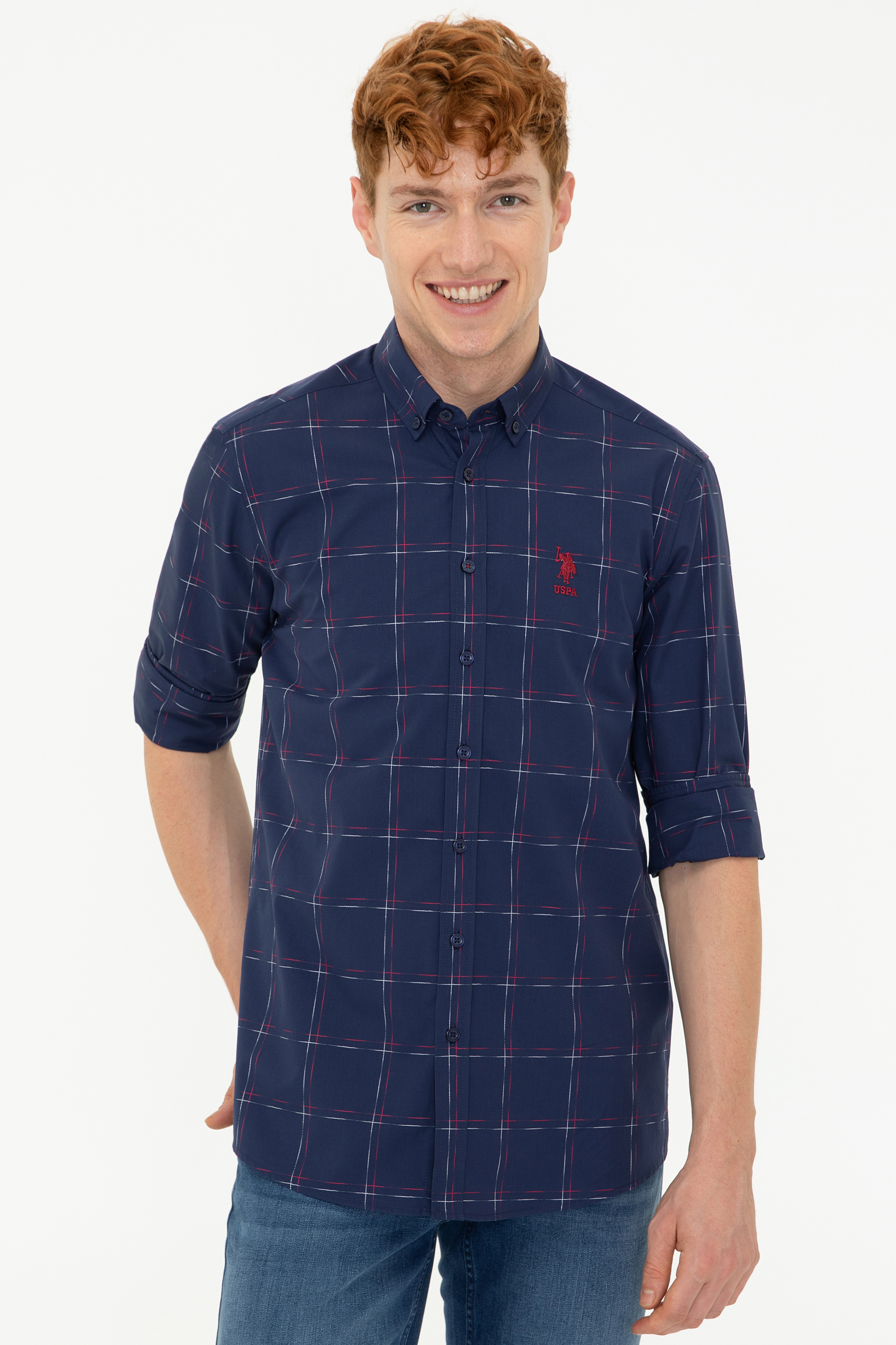 

Рубашка мужская U.S. POLO Assn. G081GL0040ALİN синяя S, G081GL0040ALİN