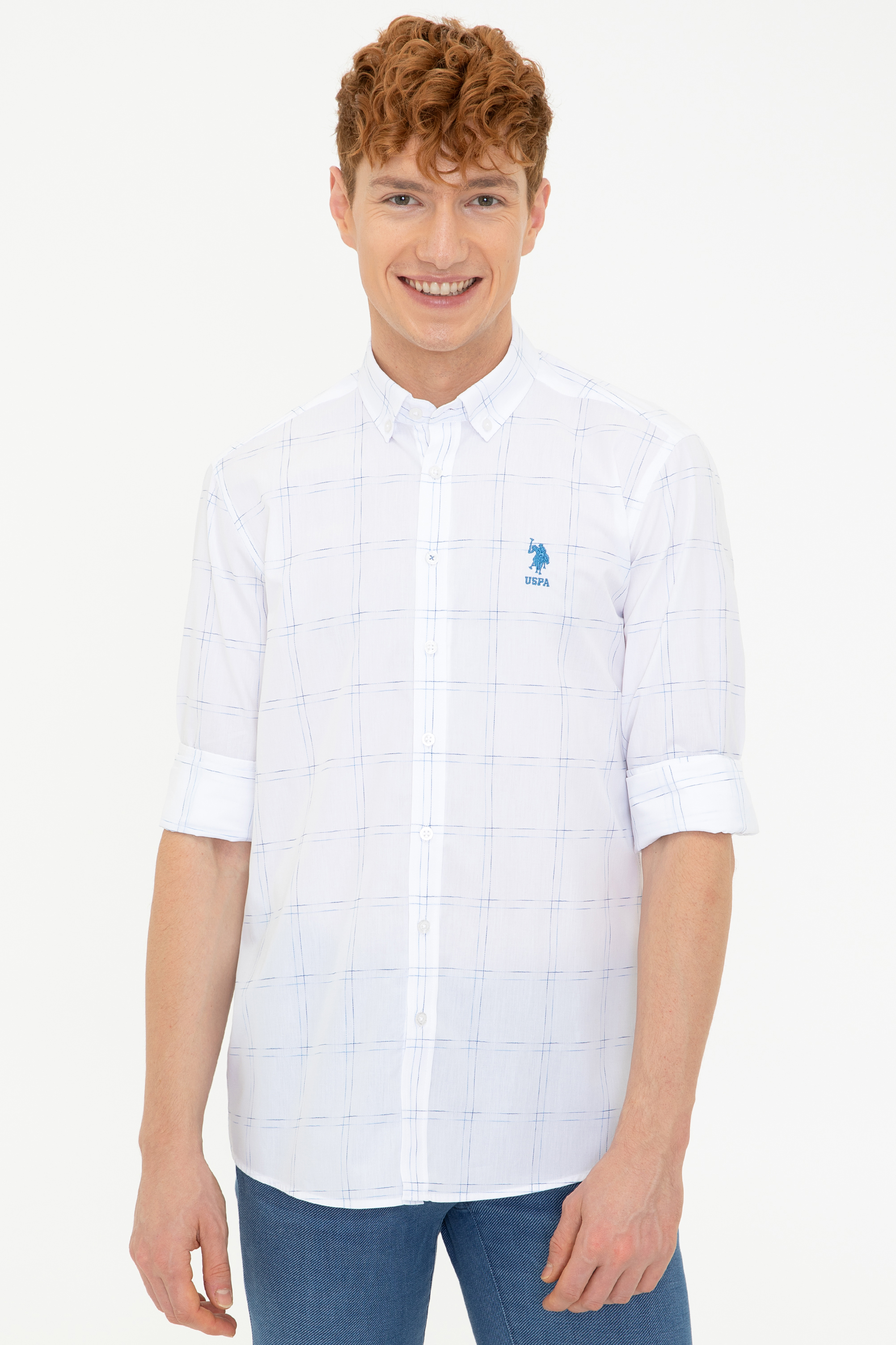 

Рубашка мужская U.S. POLO Assn. G081GL0040ALİN белая L, G081GL0040ALİN