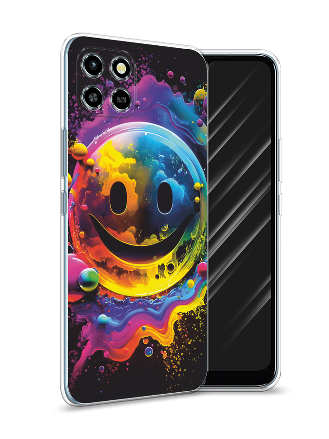 

Чехол Awog на Infinix SMART 6 HD "Кислотный смайл", Фиолетовый;желтый;синий, 3101650-1