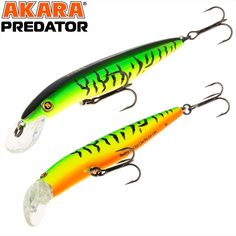 

Воблер Akara Predator 100F 11гр 2/5 oz 3,9 in A68, Разноцветный, Predator