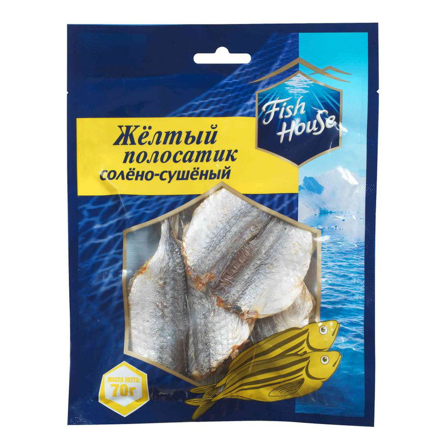 Желтый полосатик Fish House солено-сушеный спинки 70 г