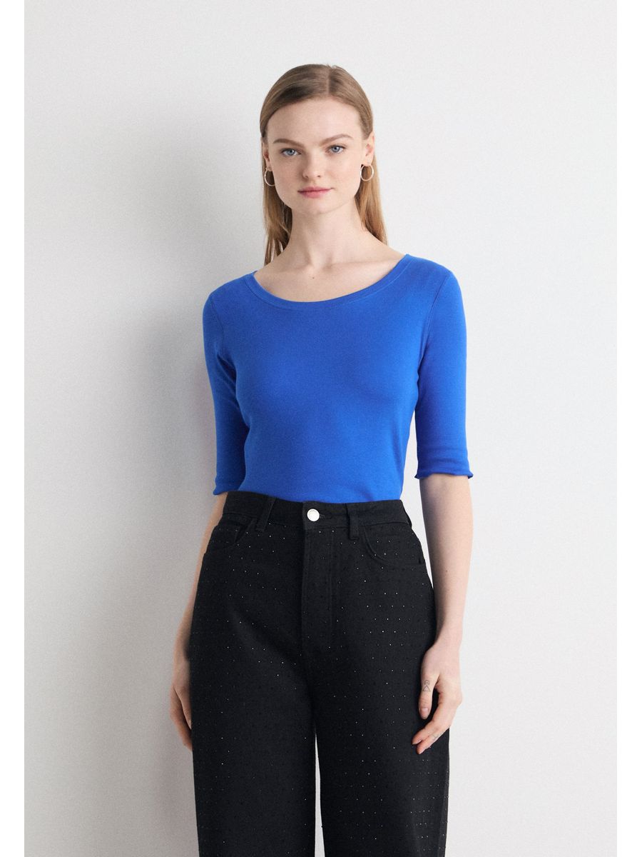 

Футболка женская Marc Cain M4R21D0GF синяя 36 EU, Синий, M4R21D0GF