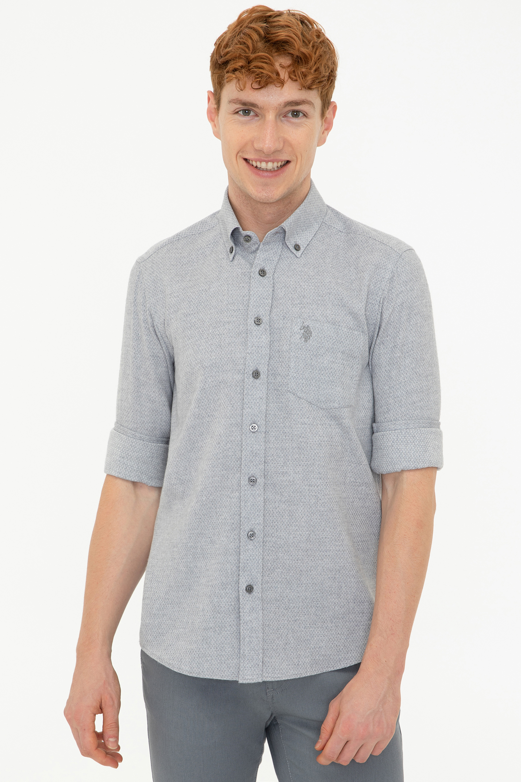 

Рубашка мужская U.S. POLO Assn. G081GL0040RENZY серая M, G081GL0040RENZY