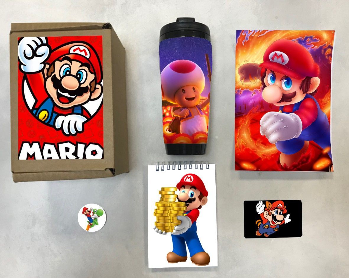 

Бокс с подарком Super Mario № 3, 11-3, 5 предметов, Бежевый, Super Mario № 3