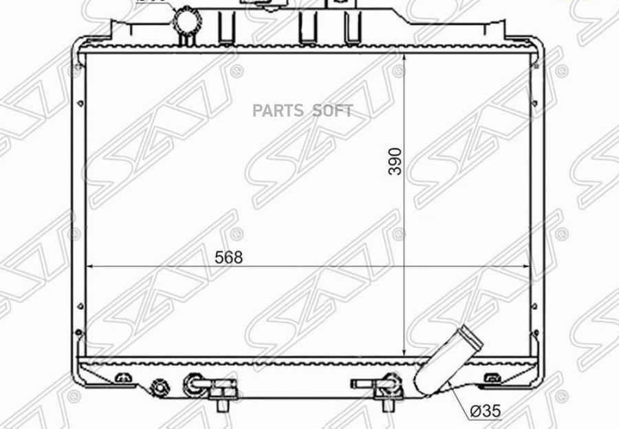 SAT Радиатор MITSUBISHI DELICA L300 89-99 4D56 Diesel