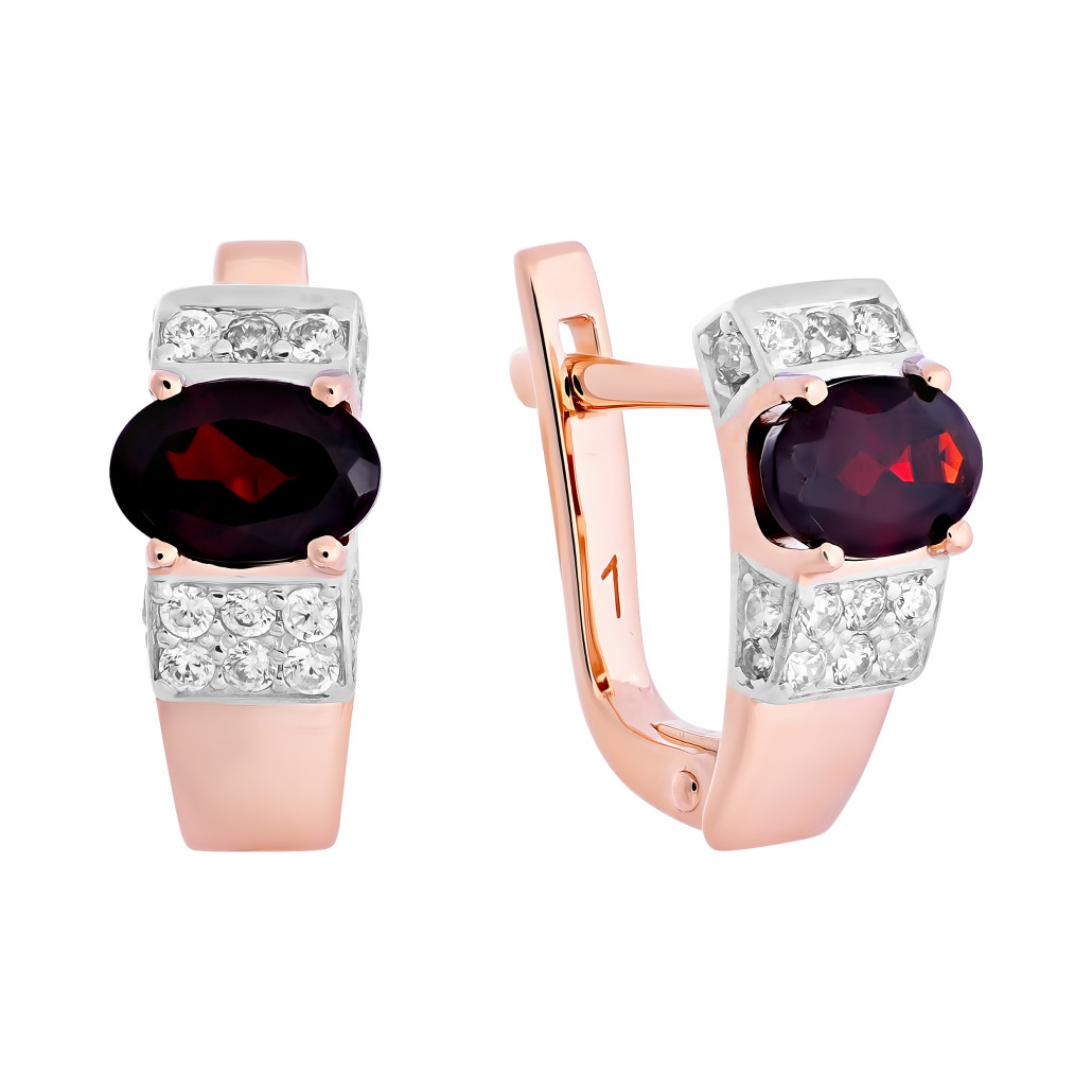 

Серьги из красного золота с гранатом Золото Дисконт 011220281пд, 011220281пд