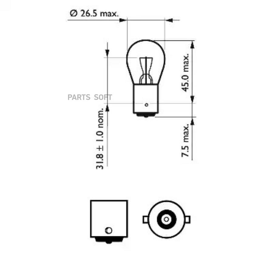 

Лампа 10шт в упаковке p21w 12v 21w