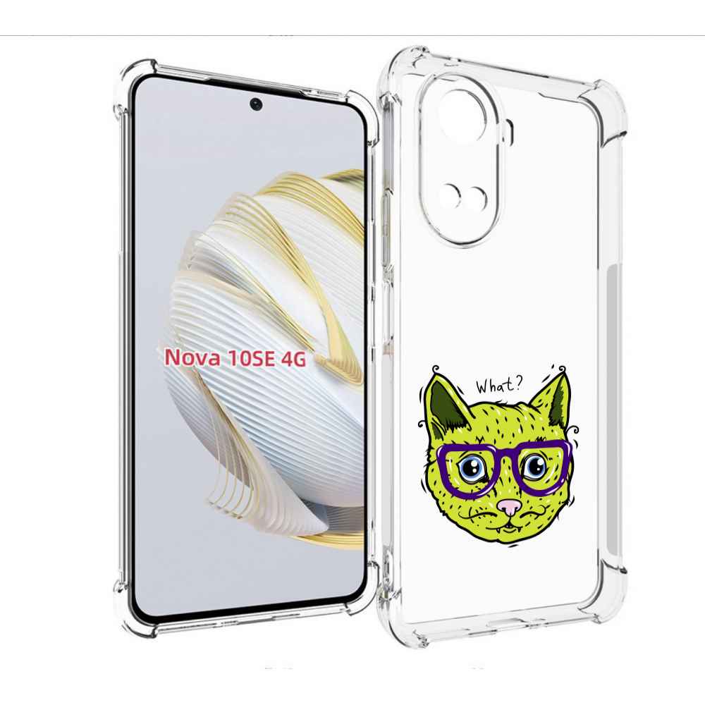 

Чехол MyPads Зеленый кот для Huawei Nova 10 SE, Прозрачный, Tocco
