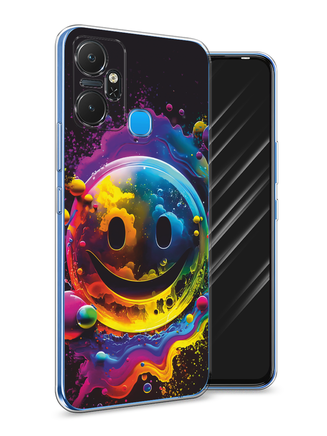 

Чехол Awog на Infinix Smart 6 Plus "Кислотный смайл", Фиолетовый;желтый;синий, 3102350-1