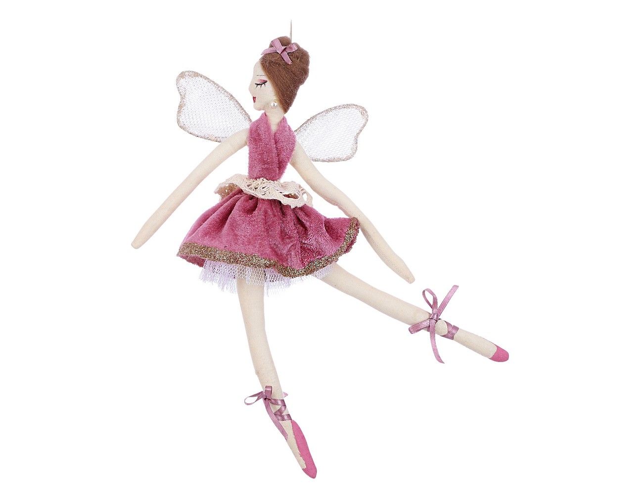 Елочная игрушка Edelman фея-балерина буффа 1087060-E 30 см розовый 1 шт.