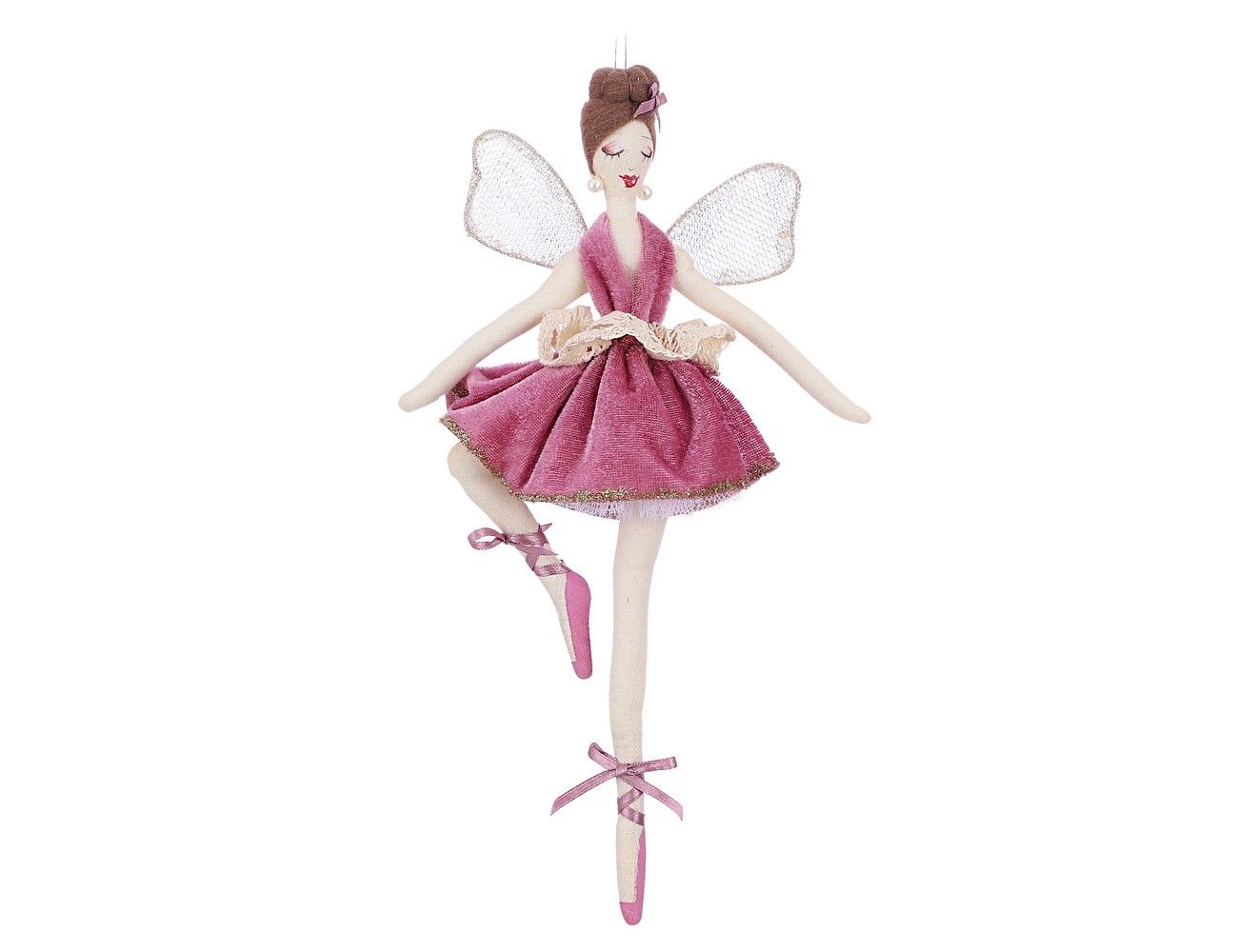 Елочная игрушка Edelman фея-балерина буффа 1087060-V 30 см 1 шт. розовый