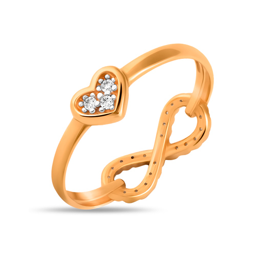 

Кольцо из красного золота с фианитом р. 17 Яхонт Ювелирный 186557, 186557