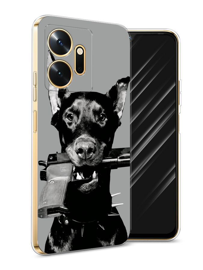 

Чехол Awog на Infinix Zero 20 "Доберман", Серый, 3102550-1
