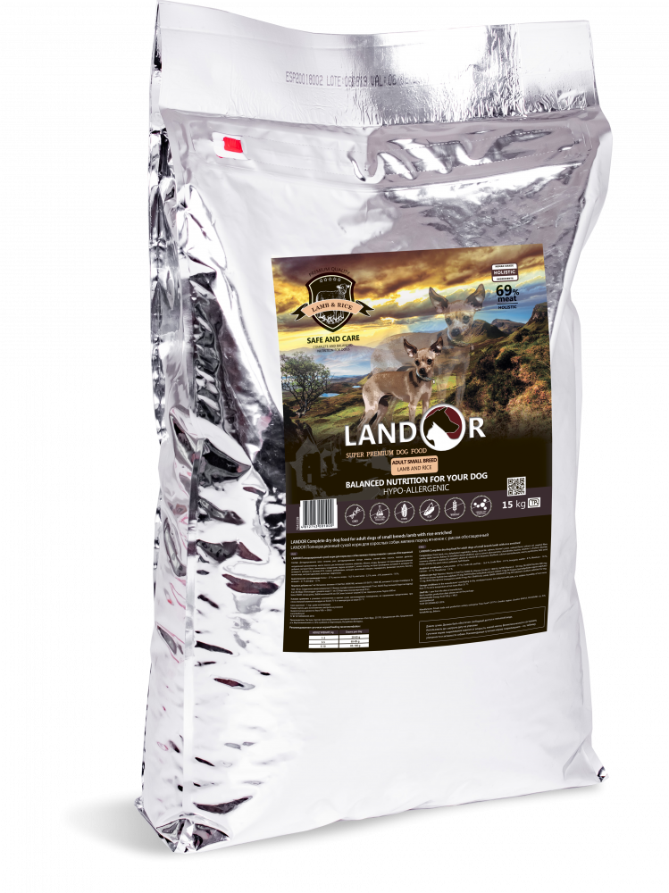 фото Сухой корм для собак мелких пород landor adult small breed, ягненок с рисом, 15 кг