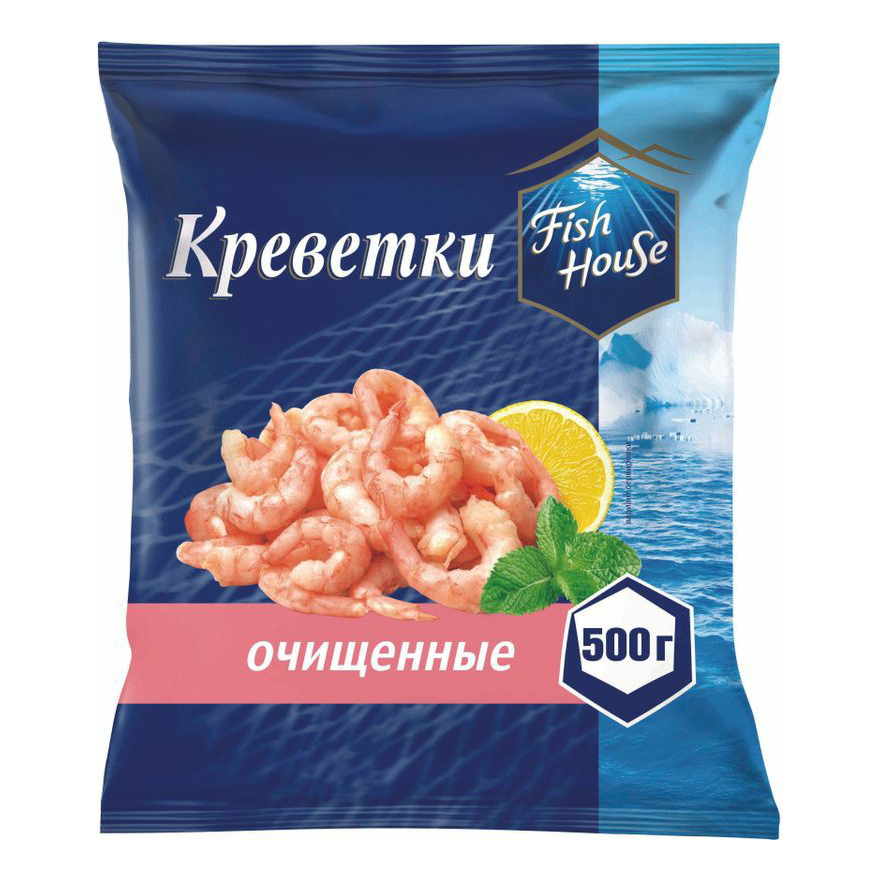 Креветки Fish House очищенные 300/500 варено-мороженые 500 г