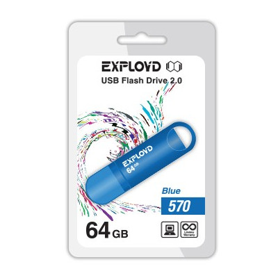 

Флешка Exployd 570 64ГБ Blue (EX-64GB-570-Blue), 570