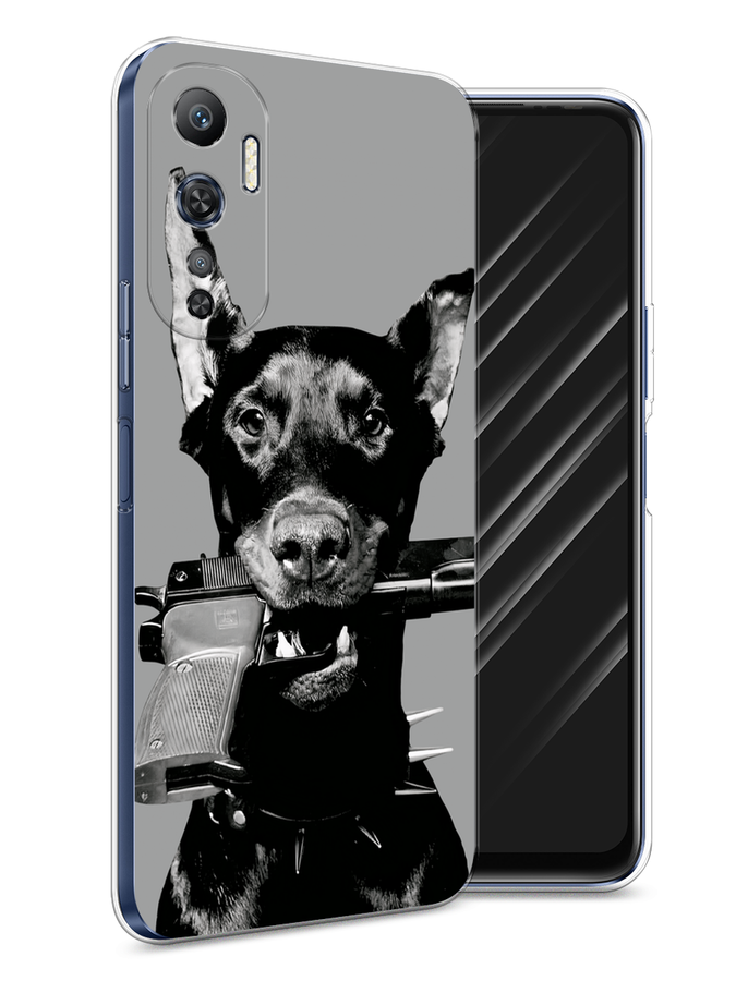 

Чехол Awog на Infinix Hot 20 4G "Доберман", Серый, 3103150-1