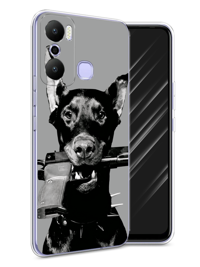 

Чехол Awog на Infinix Hot 20 Play "Доберман", Серый, 3103550-1