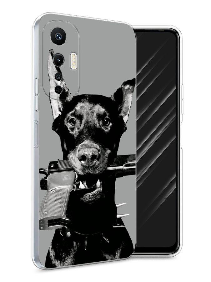 

Чехол Awog на Infinix Hot 20S "Доберман", Серый, 3103650-1