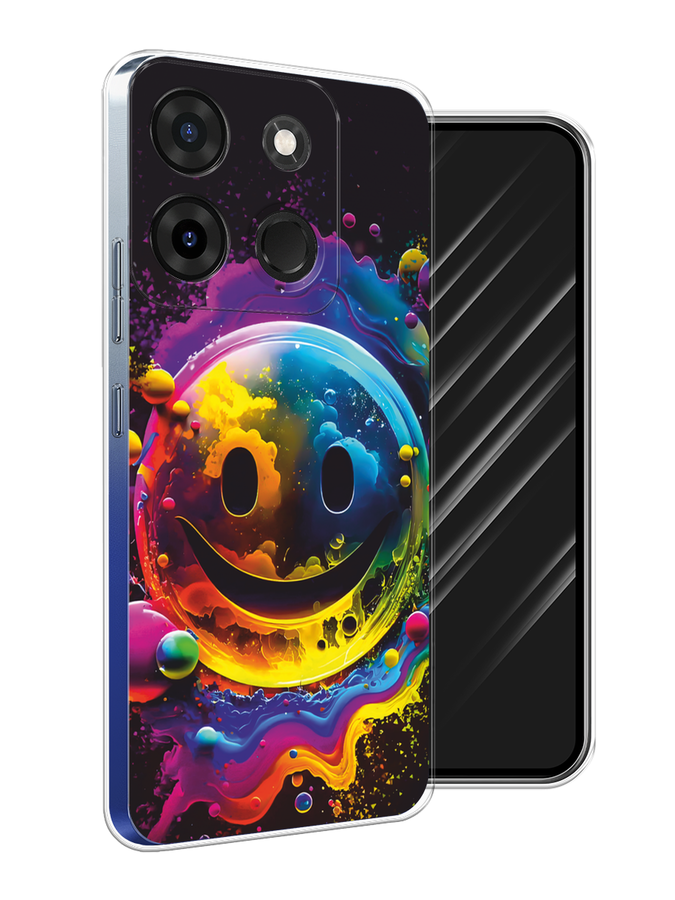 

Чехол Awog на Infinix Smart 7 Plus "Кислотный смайл", Фиолетовый;желтый;синий, 3103950-1
