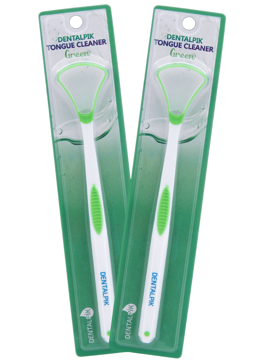 фото Скребок для языка dentalpik tongue cleaner зеленый 2 шт.