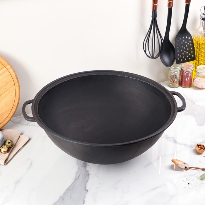 

Maysternya Казан азиатский чугунный WOK, 12 л, премиум набор