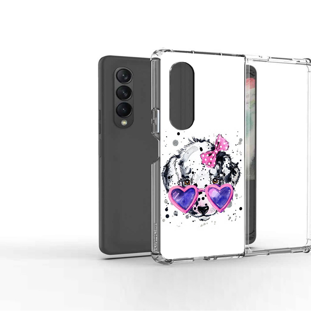 

Чехол MyPads Tocco для Samsung Galaxy Z Fold2 долматинец в очках, Прозрачный, Tocco