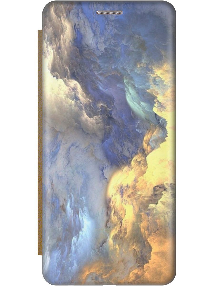 

Чехол-книжка на Samsung Galaxy A31 "Желто-синие облака" золотистый, Желтый;синий, 9520