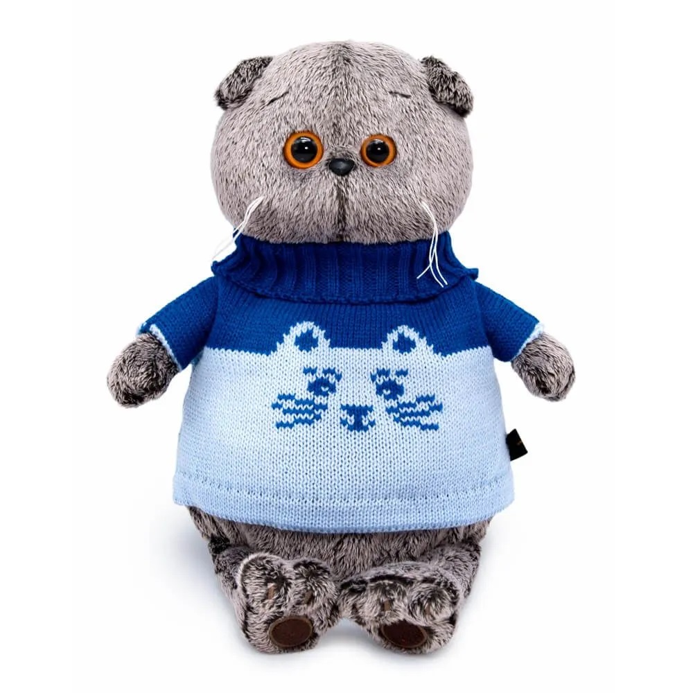 

Мягкая игрушка Budi Basa Кот Басик в свитере "Кот", 25 см, Серый