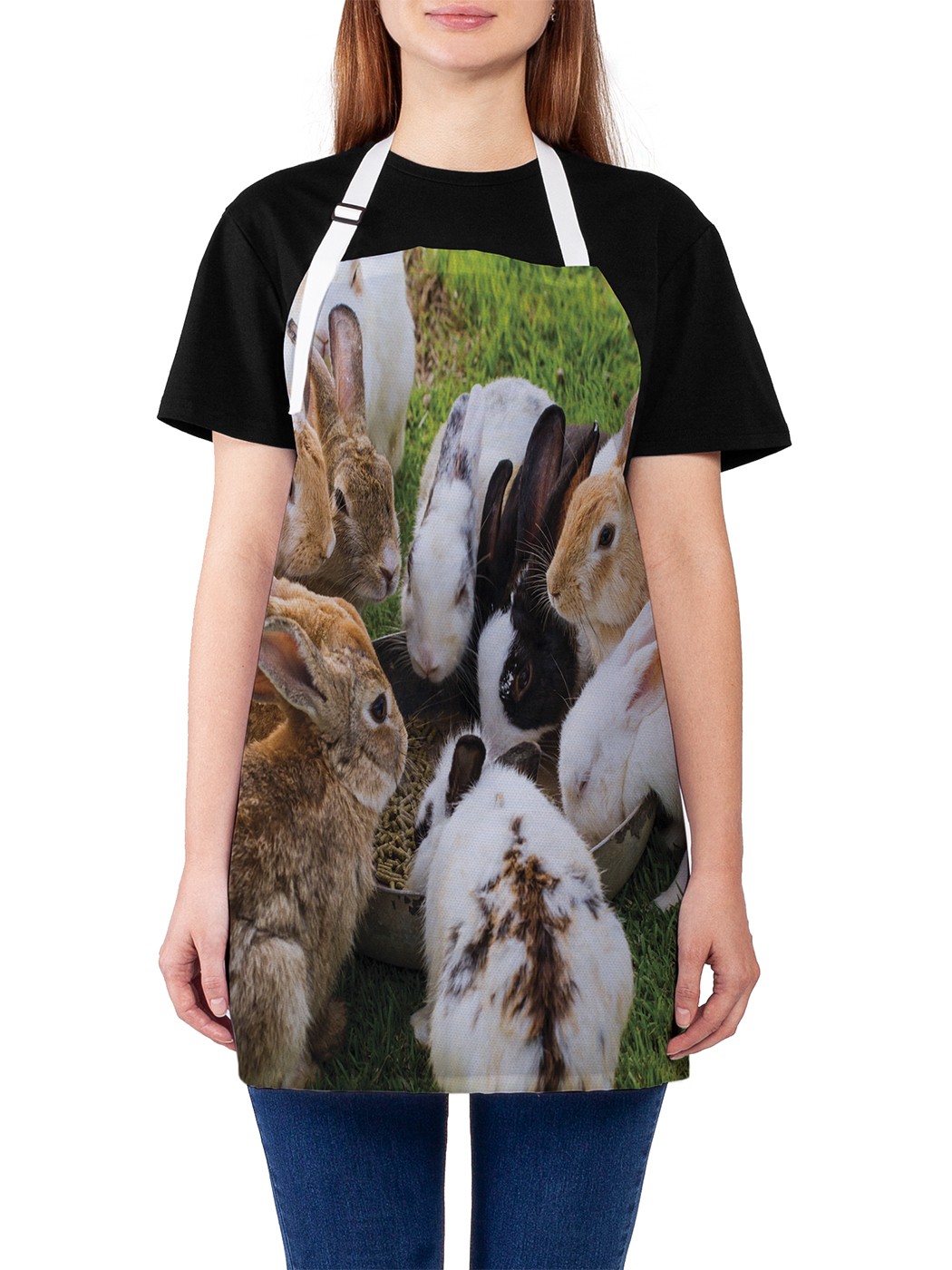 

Фартук женский JoyArty для готовки "Кроличий завтрак", универсальный размер, Коричневый