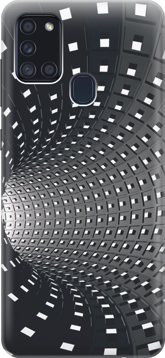 

Силиконовый чехол на Samsung Galaxy A21s "Черно-белый тоннель", Белый;серый, 6243