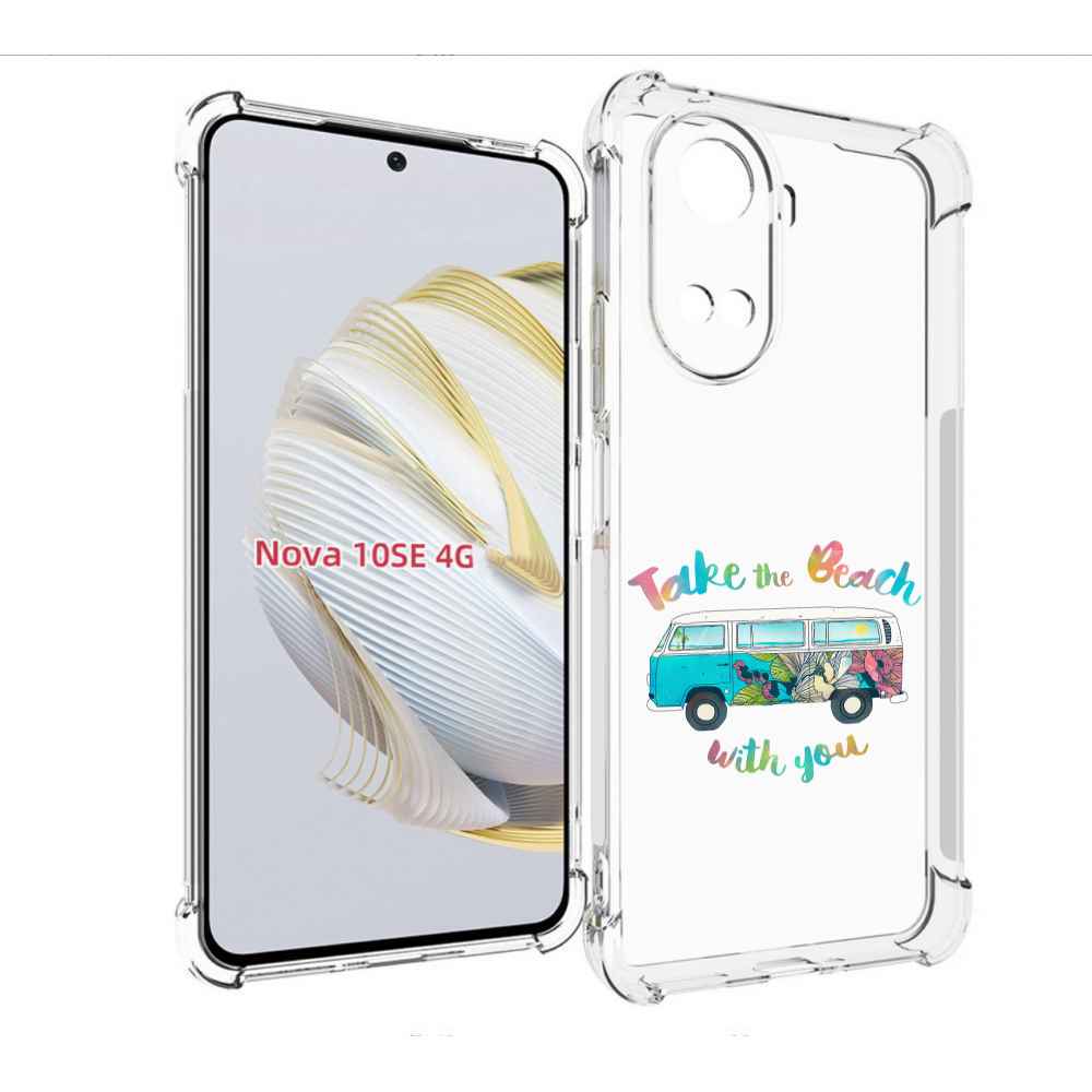 

Чехол MyPads Хиппи автобус для Huawei Nova 10 SE, Прозрачный, Tocco