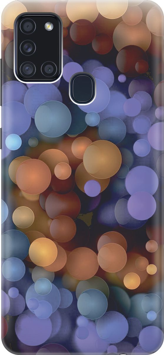 

Чехол на Samsung Galaxy A21s "Сиренево-оранжевые шарики", Фиолетовый;оранжевый, 6243