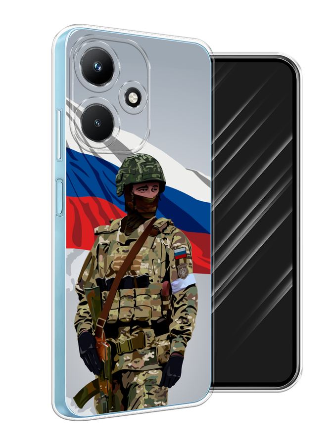 

Чехол Awog на Infinix Hot 30i "Солдат с флагом", Белый;синий;красный;зеленый, 3104150-1