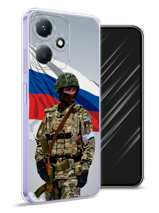 

Чехол Awog на Infinix Hot 30 Play "Солдат с флагом", Белый;синий;красный;зеленый, 3104250-1