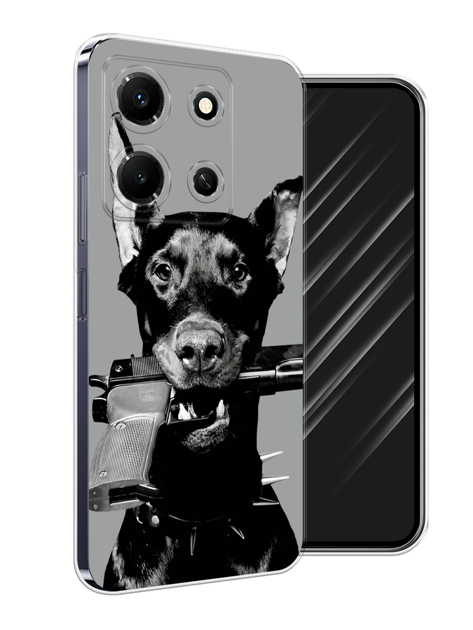 

Чехол Awog на Infinix Note 30i "Доберман", Серый, 3104350-1