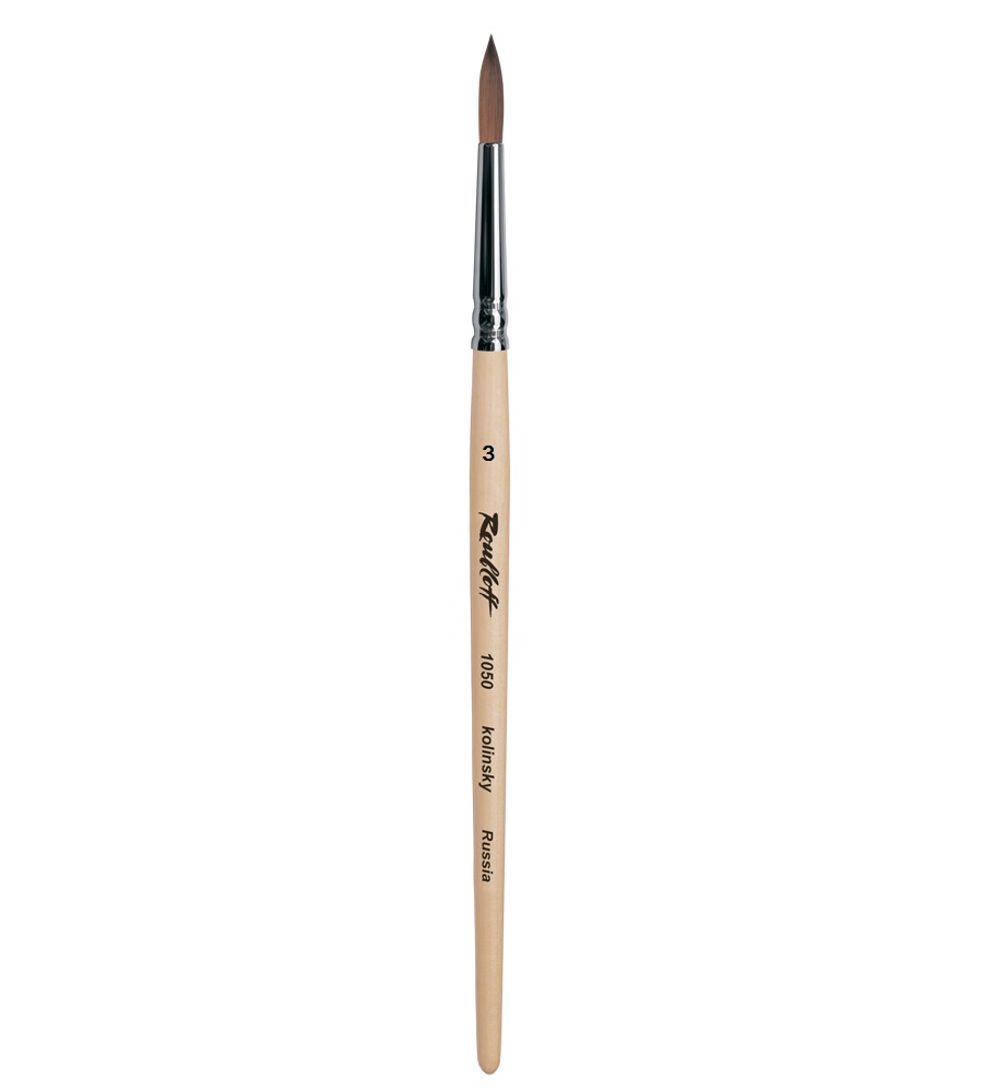 

Кисть Roubloff Серия 1050 из колонка круглая с наполненной вершинкой, короткая ручка №3