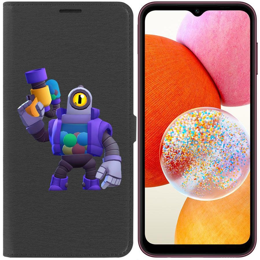 

Чехол-книжка Krutoff Eco Book для Samsung Galaxy A14 4G (A145) Brawl Stars-Рико (черный)
