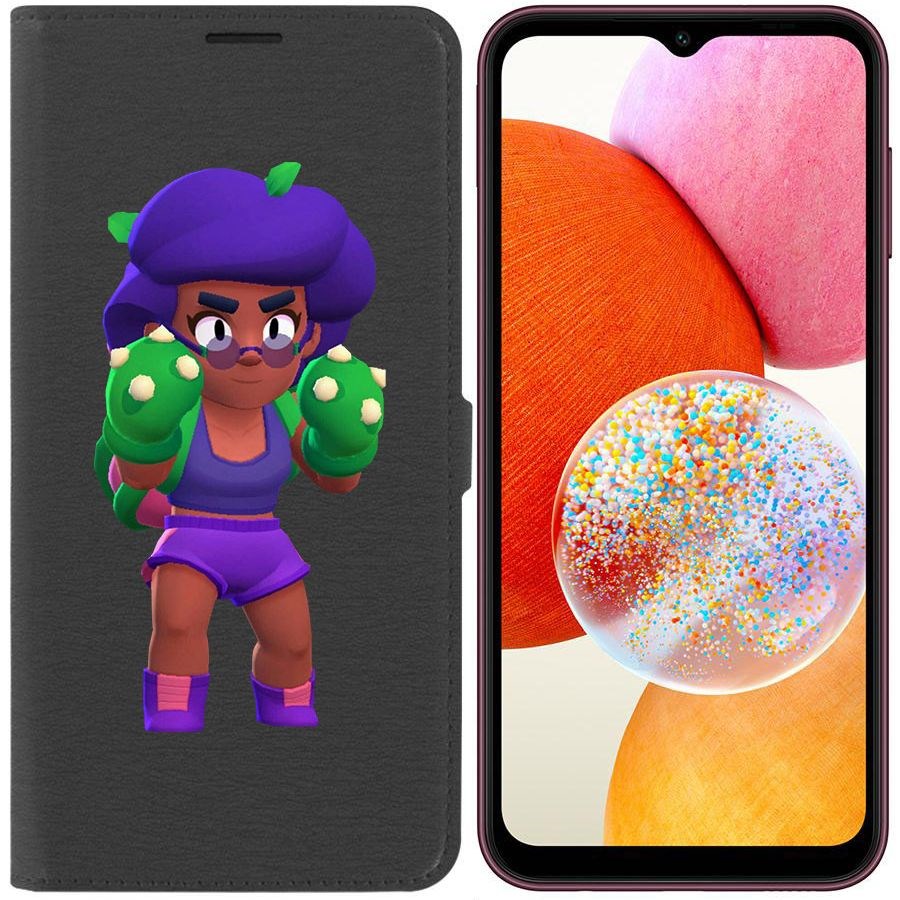 

Чехол-книжка Krutoff Eco Book для Samsung Galaxy A14 4G (A145) Brawl Stars-Роза (черный)