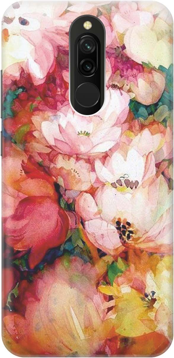 

Силиконовый чехол на Xiaomi Redmi 8 "Яркие цветы", Белый;зеленый, 441