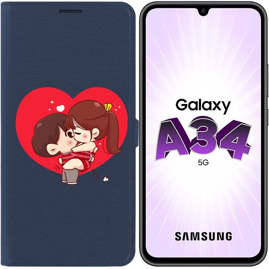 

Чехол-книжка Krutoff Eco Book для Samsung Galaxy A34 5G (A346) Аниме любовь (синий)